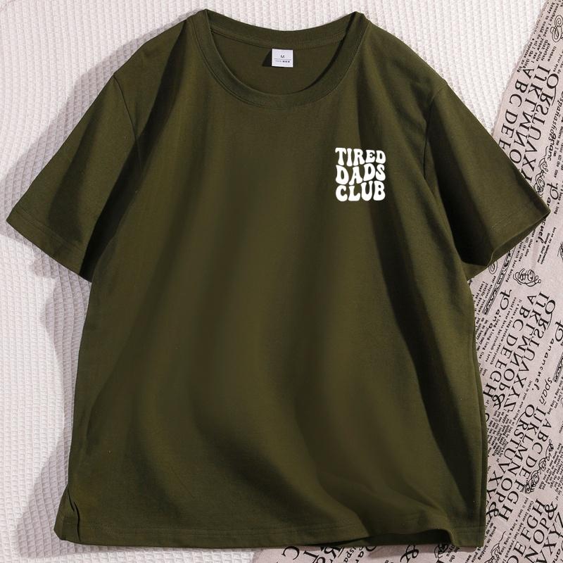 Klub Zmęczonych Tatusiów Koszulka Klub Nowego Taty Męska Bawełniana Krótki Rękaw Koszulka Wysokiej Jakości Streetwear Ubrania Y2k Męskie Top
