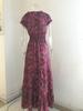 Bohemian V-Neck Maxi Dress with Cinched Waist and Retro Print