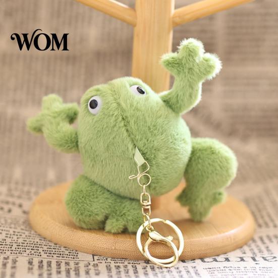 Small Plushie for School Bag Cute Frog Plush Keychain, Soft Stuffed Animal Pendant with Raised Paw, Cartoon Gift Kids Charm Backpack, Mini Doll Adults