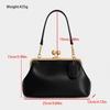 Retro Kisslock Shoulder Bag for Women Small Frame Clutch Luxury Designer Shell Bag Ladies Purse