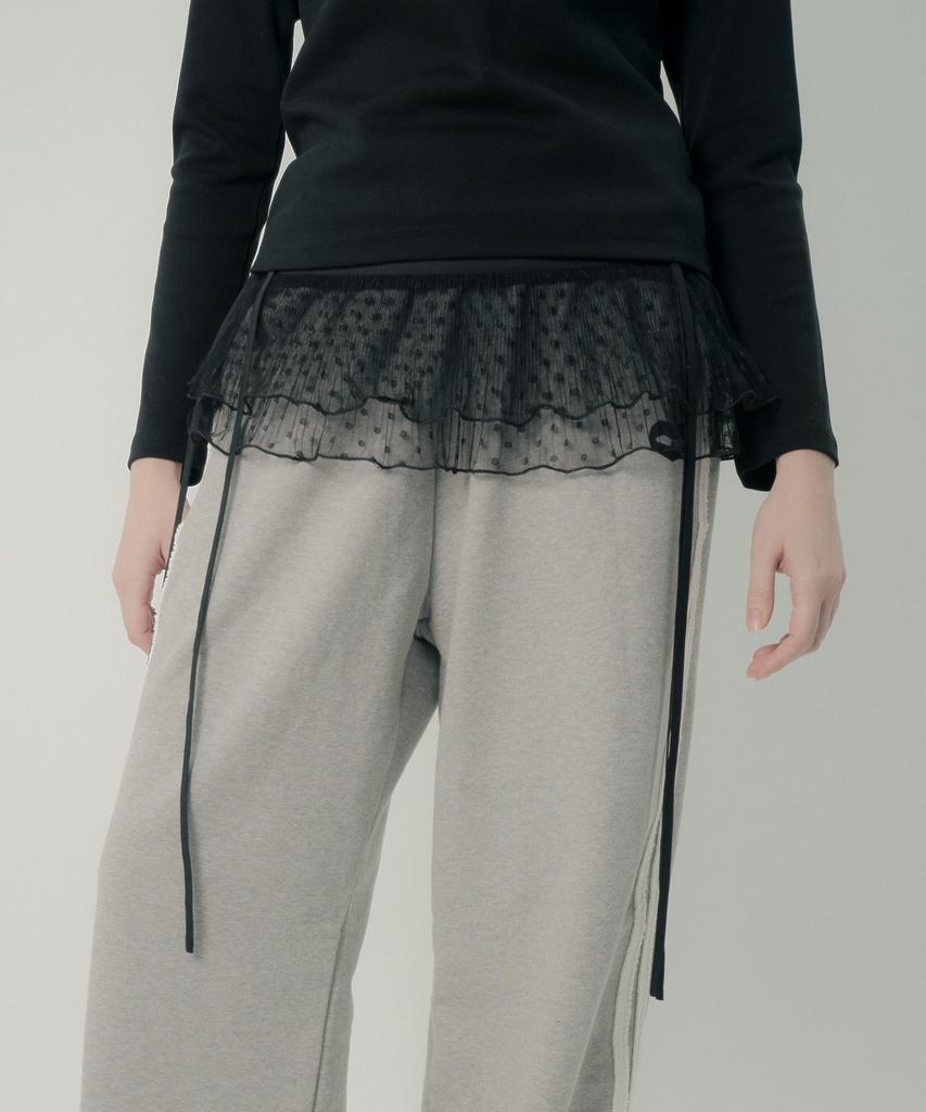 Mihebeu Layered Polka Dot Lace Skirt