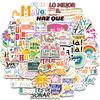 50PCS Spanish Motivational Sticker Harajuku Notebook Laptop Luggage Waterproof Coffee Skateboard Classic Graffiti Art Sticker