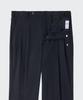 MUSINSA STANDARD Summer Wool Two-Pleat Wide Hidden Elastic Waist Slacks [Navy]