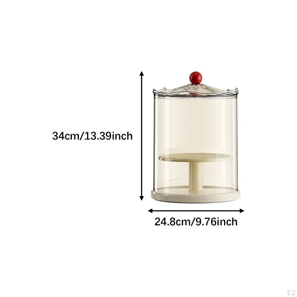 Figure Display Case 360° Rotating All Round, Double Layer Lift Holder Clear for Anime Characters