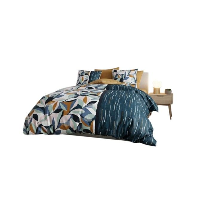 Parure de lit feuillage graphique 240 x 220 cm