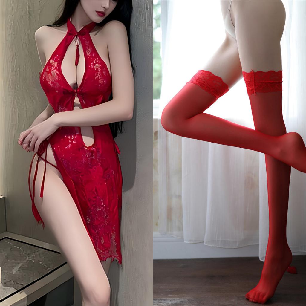 Sex underwear pure desire temptation sexy cheongsam suit passion free lace hip wrap perspective classical hollow uniform