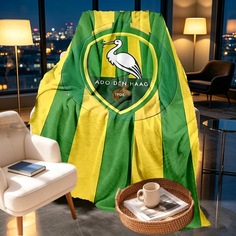 ADO Den Haag Print Blanket - Soft & Comfortable, for Bedroom, Travel, Sofa, Home Decoration - Birthday Christmas Gift for Friend
