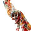 Southeast Asia Ethnic Style Red Floral Headscarf - Retro Long Cotton & Linen Feel Scarf for Women