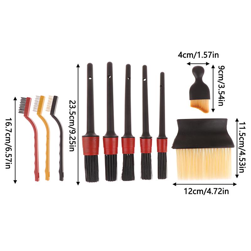 10 шт. набор щеток для мойки автомобиля, щетки для чистки автомоек, набор щеток для чистки сидений автомобиля, набор для чистки двигателя автомобиля