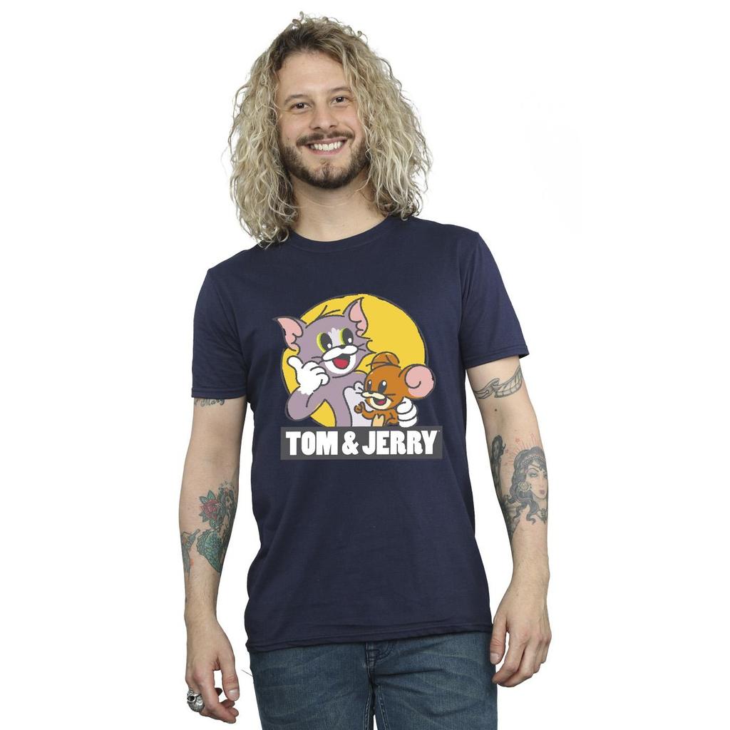 Tom And Jerry Mens Sketch Logo T-Shirt