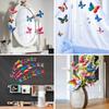 24 szt. 3d Motyl Naklejki ścienne Magnes Podwójne warstwy Gradientowe naklejki ścienne Wall Art Z gumą gąbczastą
