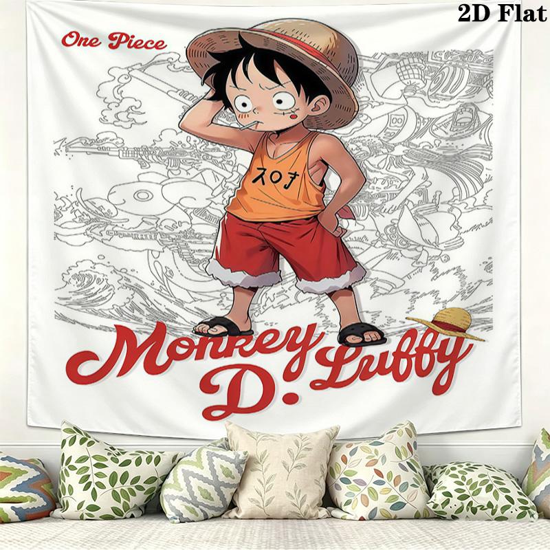 One Piece Monkey D Luffy Wall Tapestry Aesthetic Wall Hanging Printed Fabric Blanket Decorative Tapestries For Bedroom Living Room Home Decor