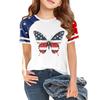 Kids Independence Day Graphic T-Shirt Crew Neck Short Sleeve Casual Tee with Star Print Raglan Sleeves Lightweight Summer Top for Boys Girls