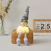 Lighted Christmas Gnome Decoration Mini Christmas Plush Gnome Figure Light Up Swedish Tomte Doll for Winter Tabletop Decor