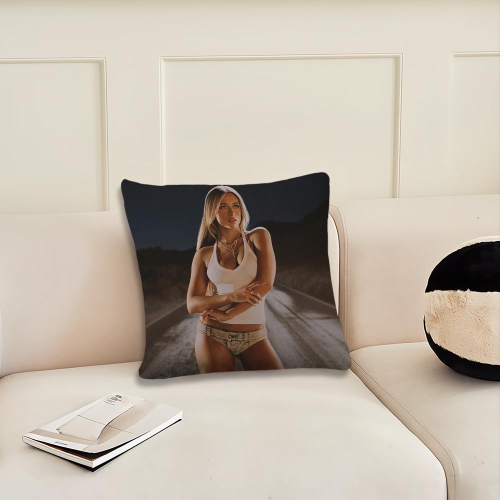 Singer Tate McRae cushion cover Cushion Room Bedroom Headboard Sofa Living Backrest Nap Time Pillow Case