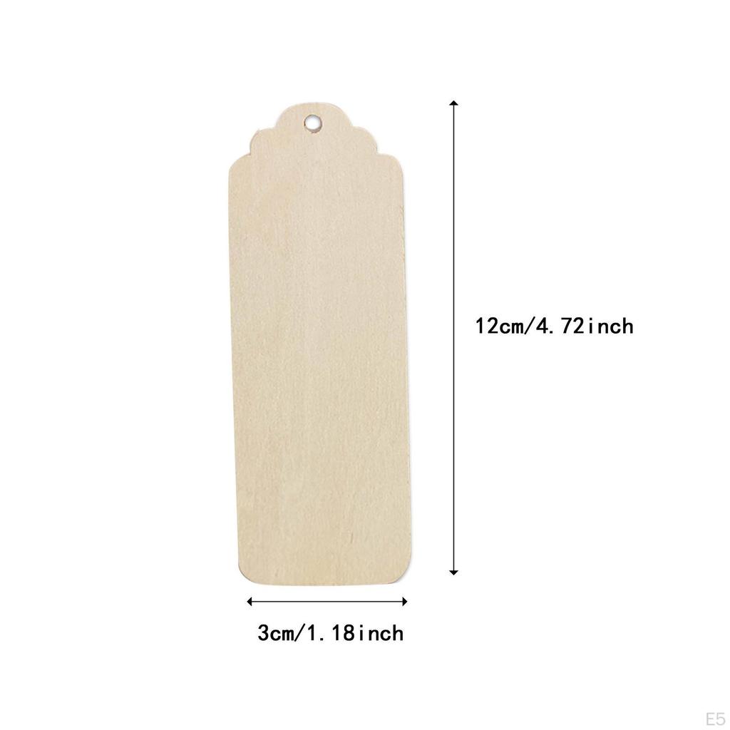 10 Pieces Unfinished Wooden Bookmarks Gift Tags for Presents Blank Wood Slices DIY Hand