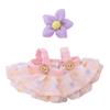 Doll Clothes for 17cm La Bubu 2-Piece Set Hair Clip Floral Dress Outfit Floral Hairpin Doll Accessory