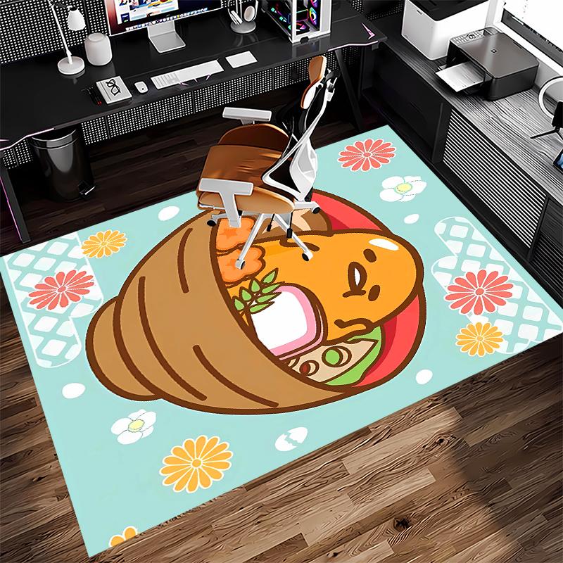 1pc Sanrio4 Print Area Rug - Soft, Washable Non-Slip Indoor Mat for Office Chairs, Living Room, Home Office Decorative Rug