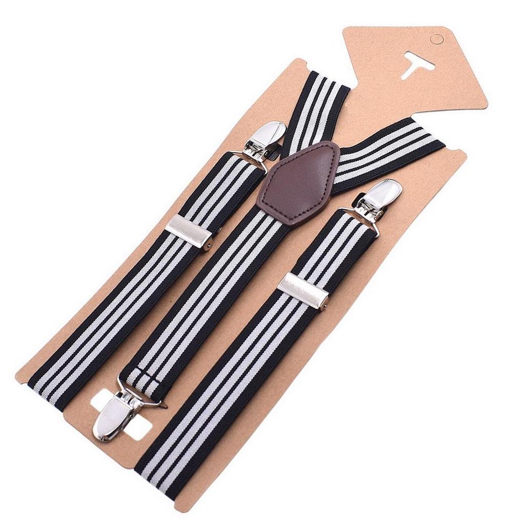 Unisex Adjustable Y-Back Suspenders Elastic 3 Clips Heavy Duty Braces for Pants Trousers