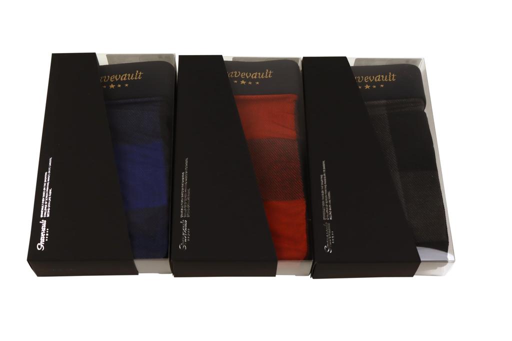 Grave Vault Buffalo Check Boxer Blue Men's Low-Rise Briefs,