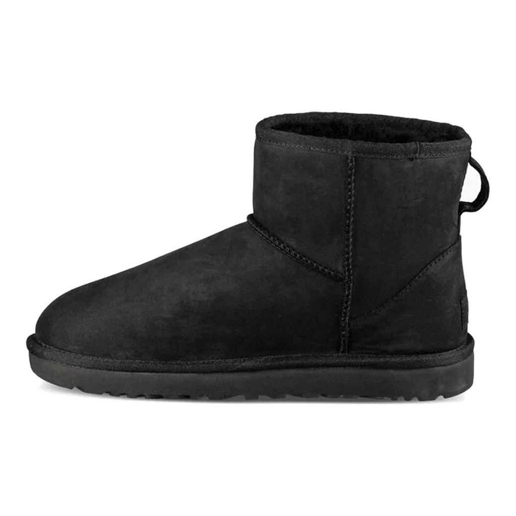 UGG Stivali da Neve in Pelle Classic Mini Neri Donna 1016558-BLK
