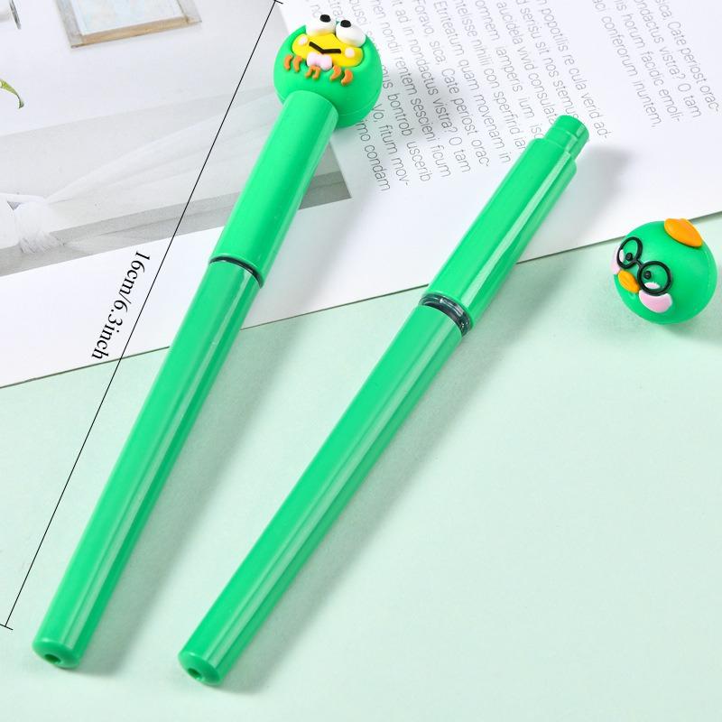 5Pcs Cute Cartoon Kawaii Animal Gel Pens Black Ink Straight Liquid Writing Neutral Pen Student School Office Stationery Holiday Gift Novelty Stationel
