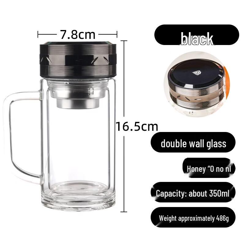 Doppelwandige Glastasse mit Henkel