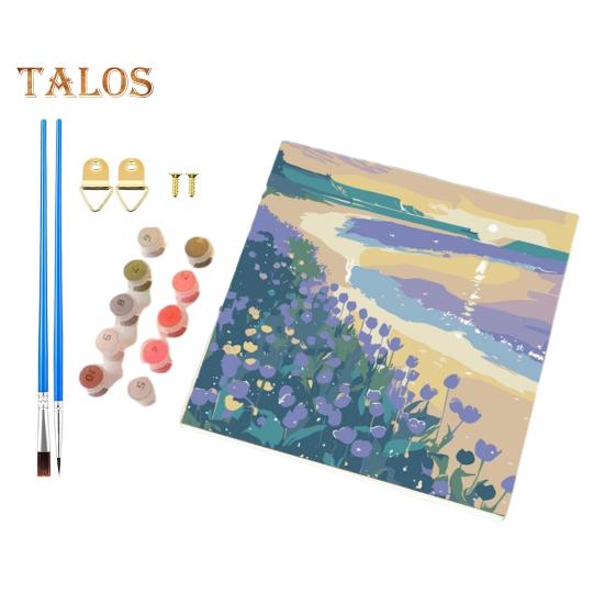 

Набор для рисования по номерам для взрослых и детей, без рамы, цветы, акриловая краска на холсте, набор для цифровой живописи маслом для домашнего декора стен C