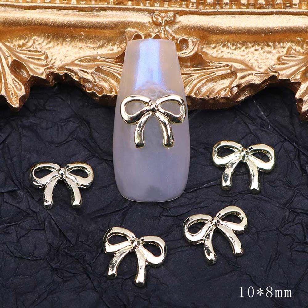 Accessories Gold Silver Bow Nail Decorations Nail Art Jewelry Nail Rhinestones 3D Nail Art Drills
