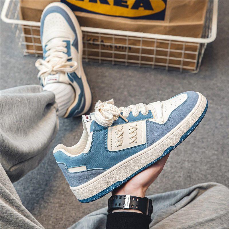 

Студенческие повседневные туфли Niche Design с низким верхом для мужчин, повседневные туфли в стиле ретро, белые туфли Hundred with Niche Design Sense для мужчин, спортивная обувь 44 синий