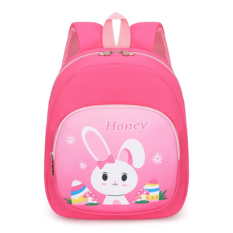 Adorable Cartoon Print Canvas Backpack For Kids With Comfortable Air Cushion Straps