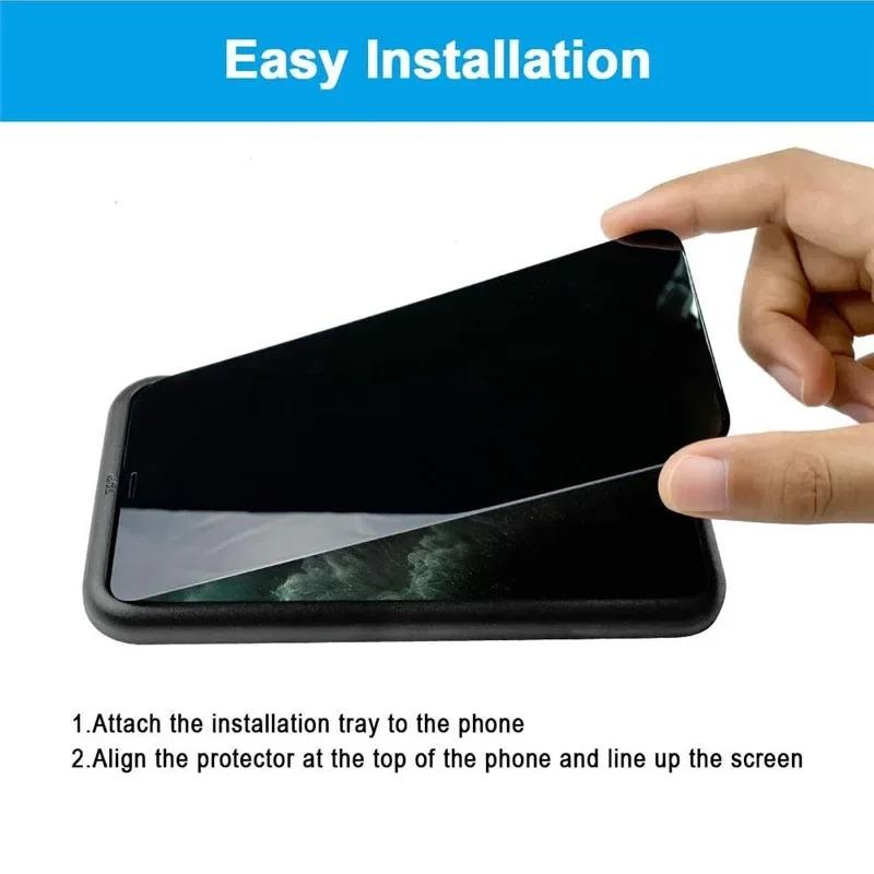 3PCS Black Privacy Glass For iPhone 11 12 13 14 15 16 Pro XS Max XR Anti-Spy Screen Protectors For iPhone 7 8Plus SE2020 Private