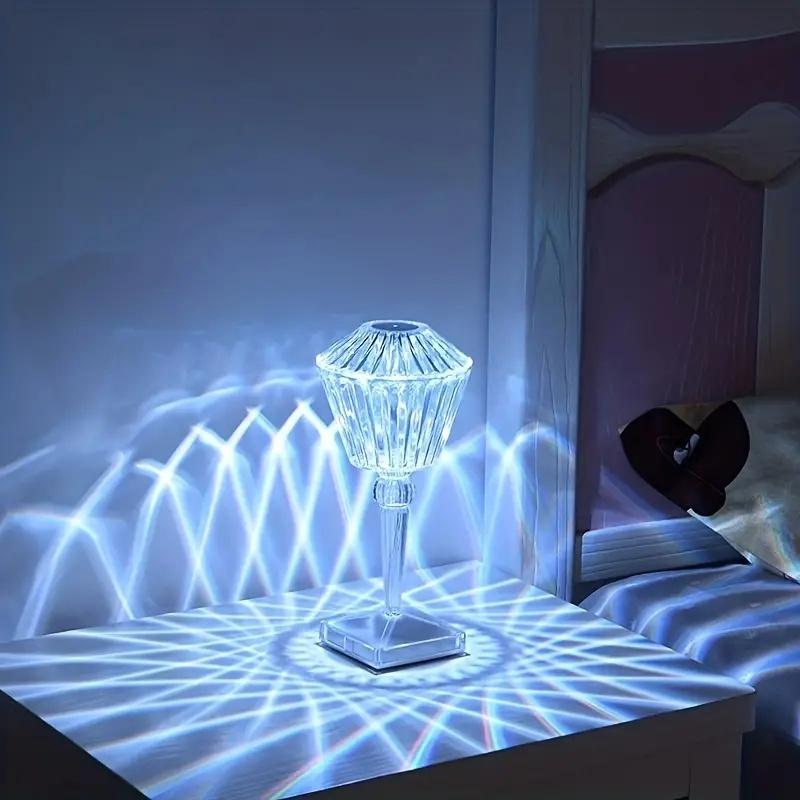 Rose Diamond Table Lamp 3/16 Colors RGB With Touch And Remote Control Acrylic Rays Lamp Christmas Decorations Atmosphere Light