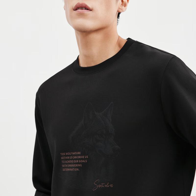 Septwolves Men's Autumn/Winter Round Neck Modal Blend Sweatshirt