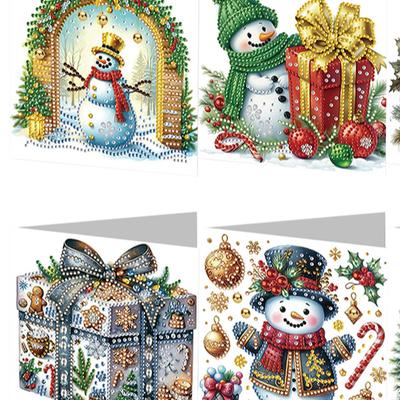 4/6/8/12 PIÈCES DIY Peinture Diamant Carte Festival de Noël 5D Strass Pliée Cartes de Souhaits Quotidiennes Carte de Vœux Carte d'Anniversaire Cadeau de Noël