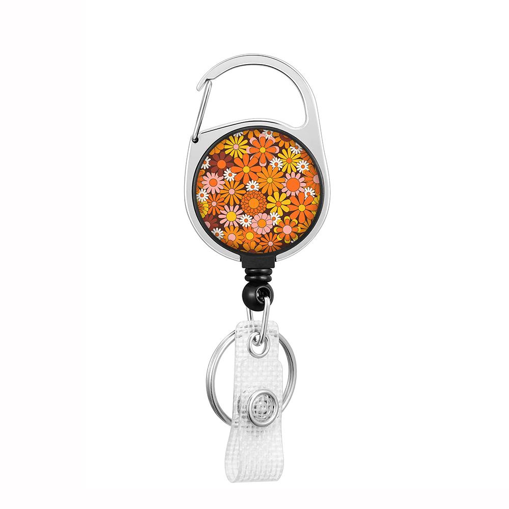 Plant Flowers Clip Lanyards ID Badge Holder Porta Credencial Lanyards Keychain Badge Reel Nurse Retractable Wholesale