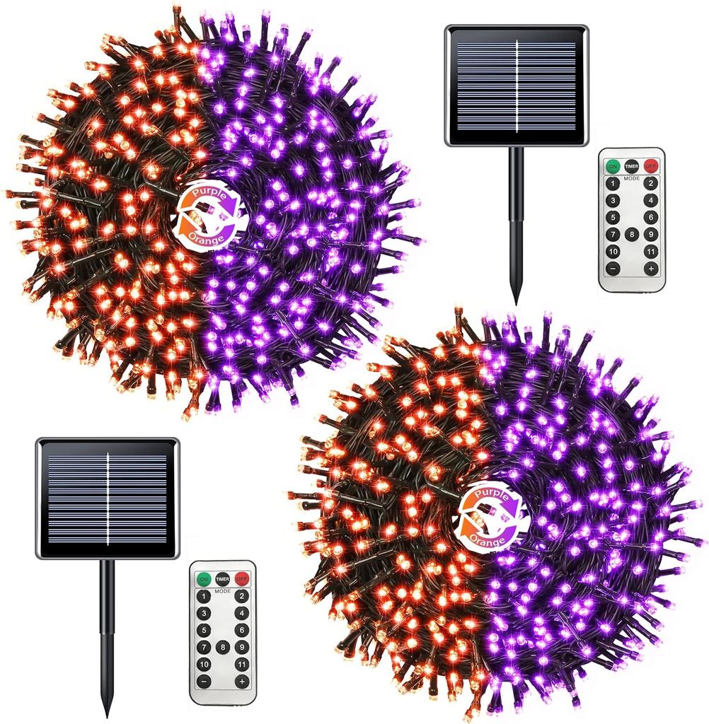 Outdoor Tree Garden Patio Christmas Wedding Decor Solar Powered Warm White LED String Lights IP65 Waterproof Auto On/Off 8 Modes