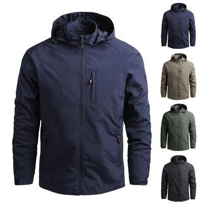 Mens Windbreak Quick Drying Coat Long Sleeve Hooded Sweatshirt Tops Blouse Mountaineering Jacket
