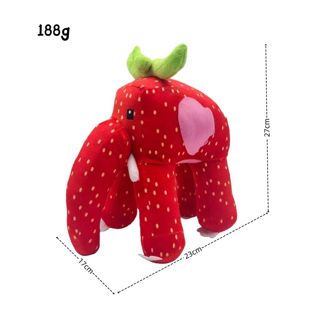 Steal Brainrot Figure, Steal Brainrot Plush Strawberry Elephant, Cushion Pillow Bed Pillow (D)