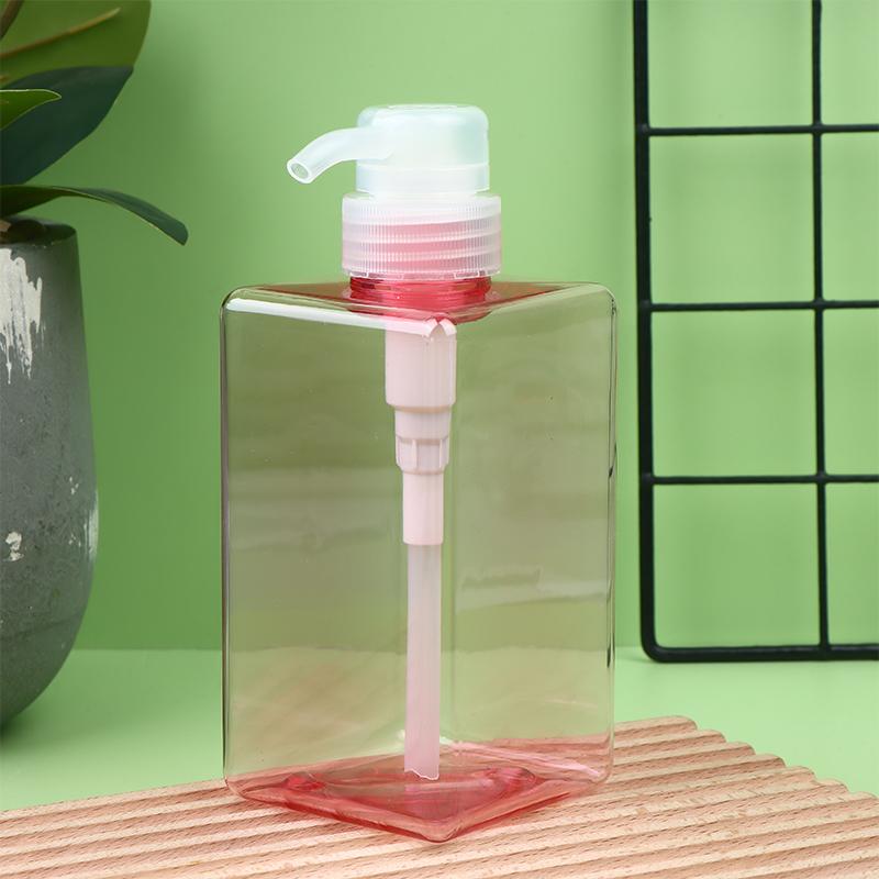Butelka na balsam do ciała 450 ml, kwadratowa, wielokrotnego napełniania, plastikowa z pompką naciskaną, do żelu pod prysznic, szamponu, mydła w płynie, trwały pojemnik wielokrotnego napełniania