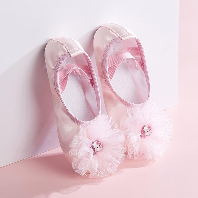 Blaue Satin Mädchen Ballett Tanzschuhe - Weiche Sohle, Schnürlos, Eisprinzessin Stil