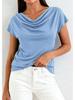 European and American Women's High Neck Summer Pullover T-shirt