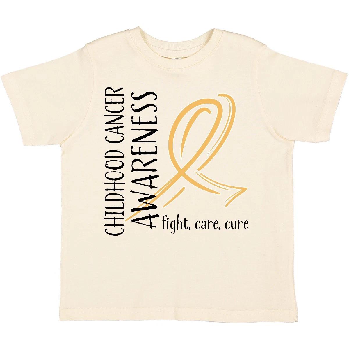 Inktastic Childhood Cancer Awareness- Fight, Care, Cure Toddler T-Shirt Gold Kid 130
