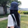 Summer Plaid Bucket Cap Curled Bow Plaid Sun Hat Foldable Quick-Dry Fisherman Caps Outdoor Mountaineering Hat