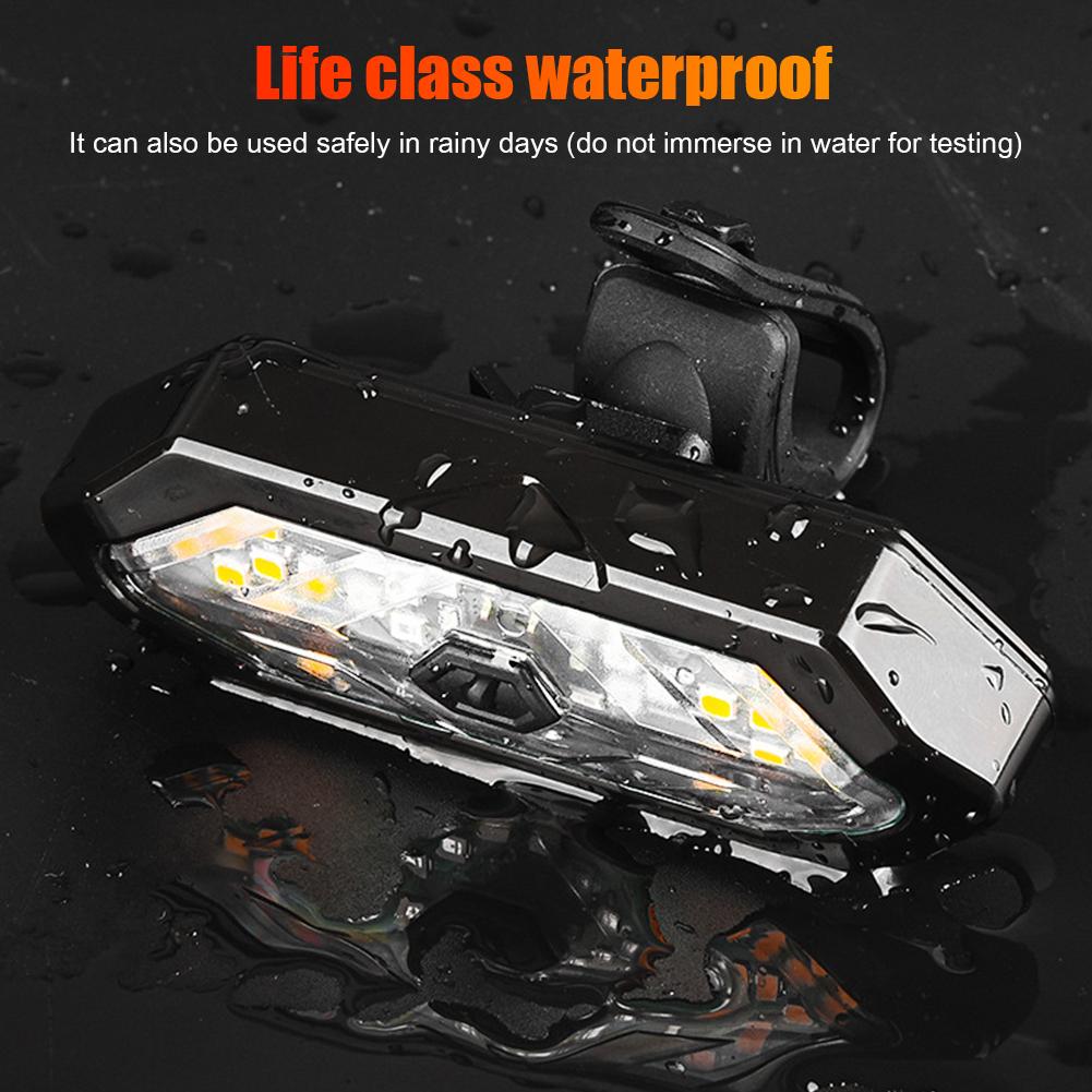 Wireless Bike Horn Alarm with Turn Signals USB Rechargeable Warning Cycling Lighting for Night Riding Bike Tail Lights