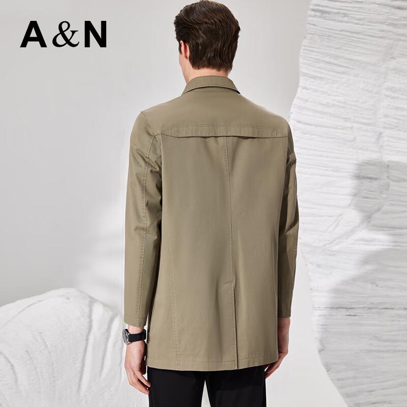 Antonio Men's Business Casual Mid-Length Cotton Trench Coat
