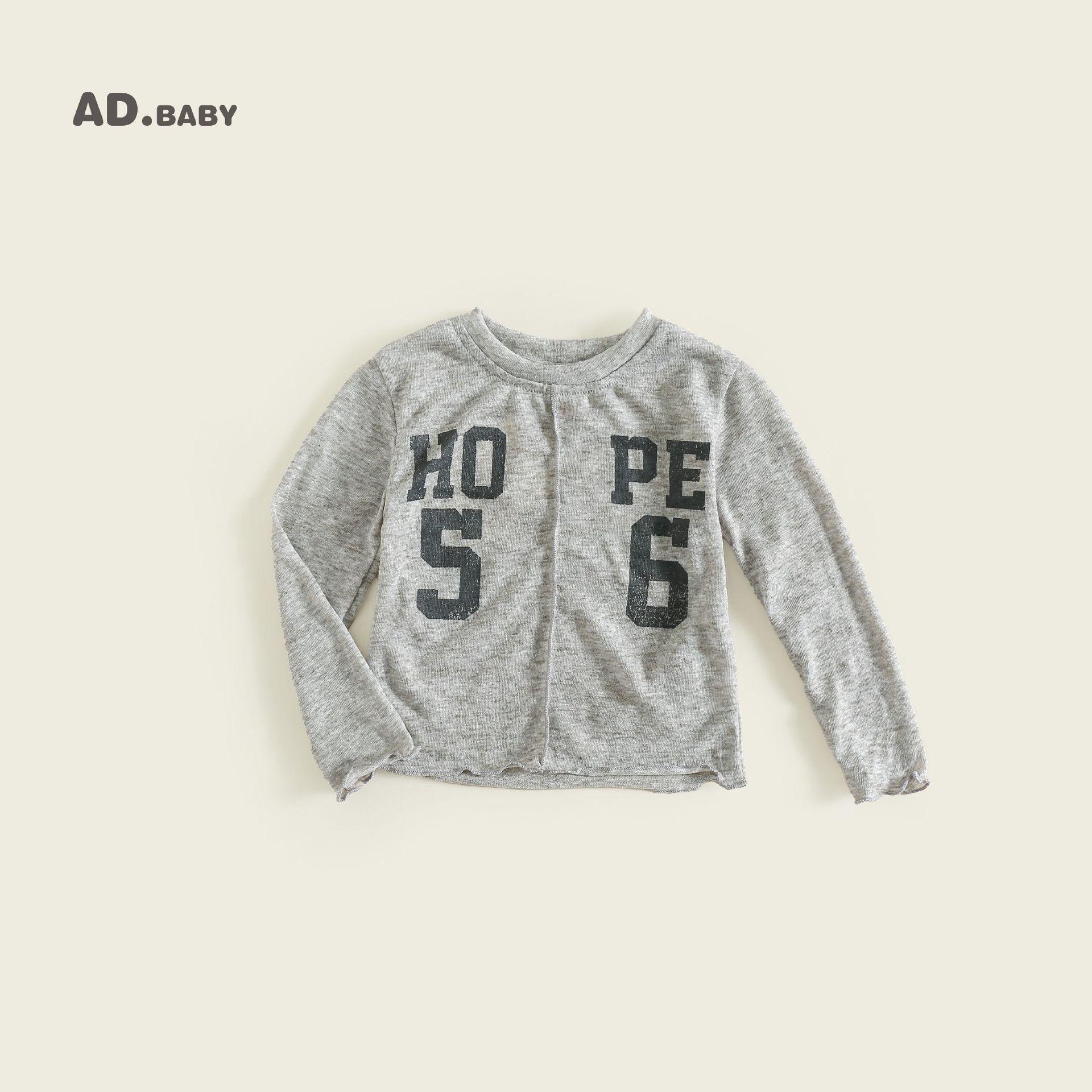 

2025 Autumn Kids Fashion: Trendy Korean Style Sweatshirt for Boys & Girls Base Layer T-shirt 100 cm светло-серый