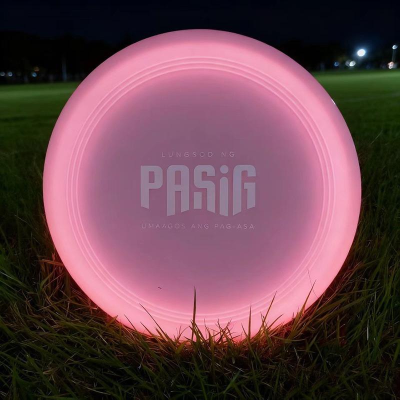 Glow in the Dark Dog Frisbee, Soft Fluorescent Flying Disc for Outdoor Training, Durable Bite Resistant Toy for Dogs 20cm (Pink,20CM) розовый