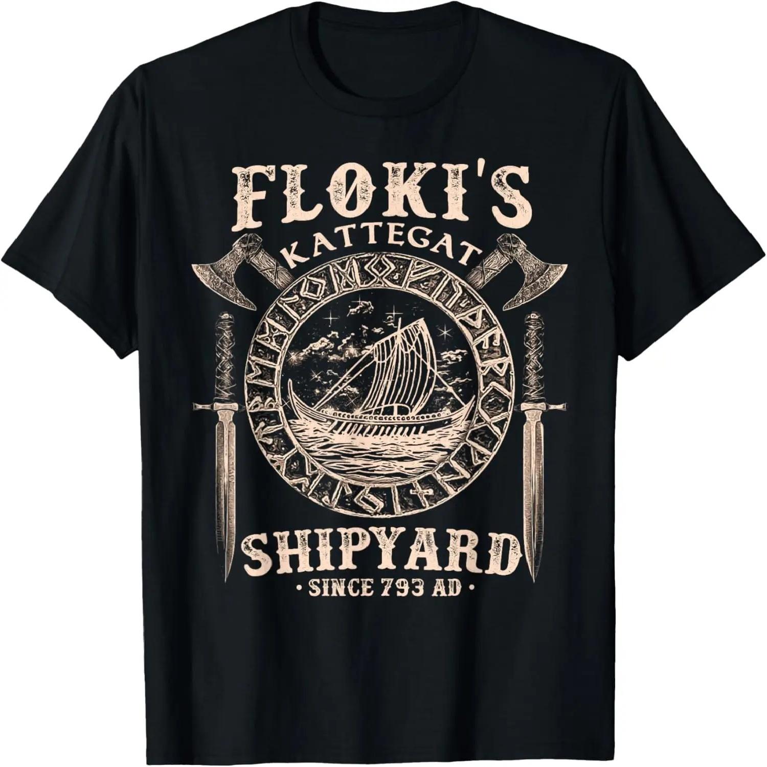 Flokis Shipyard Kattegat Viking Ship and Sword T-Shirt Gift T-Shirt S