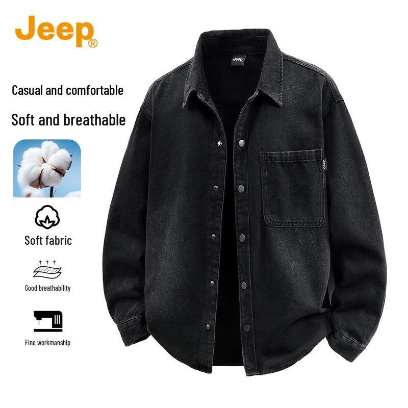 JEEP Men s Retro Washed Denim Jacket M